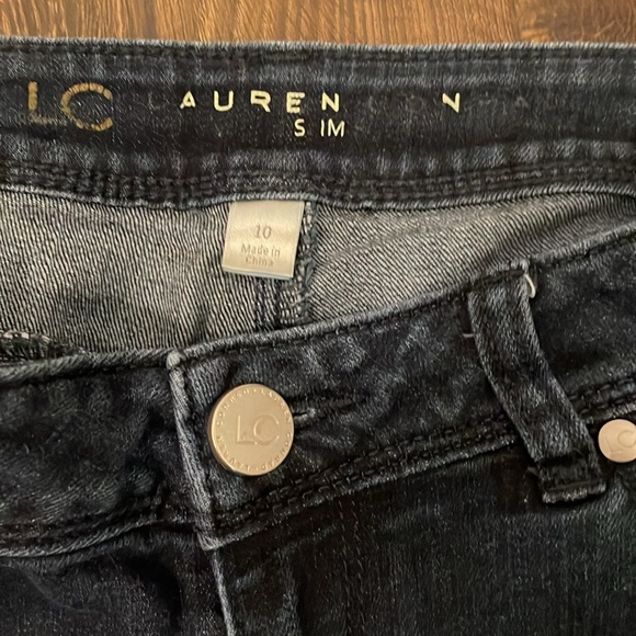 LC Lauren Conrad slim boot dark wash stretch denim jeans - Picture 3 of 5